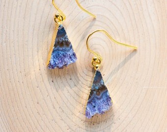 Amethyst Earrings,Raw Amethyst Earrings,Amethyst Slab Earrings,Purple Gemstone Earring,Amethyst Jewelry,Purple, Amethyst Slice Earrings,BOHO