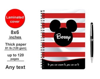 Disney Autograph book Personalized Mickey Mouse Custom Signature vacation photo autographs Kids boys Gift 2017 2018 Red for boy books Paris