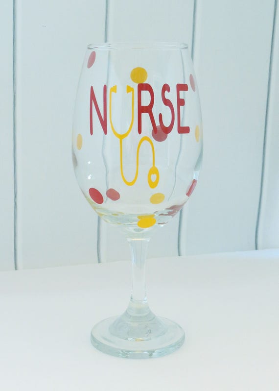 Nurse Wine Glass Nurse Stemless Wine Glass RN Wine Glass