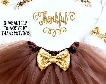 Thanksgiving Outfit Baby Girl Thanksgiving Outfit Thanksgiving Onesie® Girl 1st Thanksgiving Outfit Girl Thankful Onesie® Thanksgiving tutu