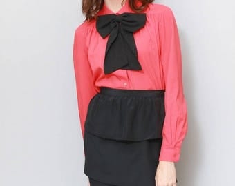 Vintage 1980's WCVC Amaranth Peter Pan Collar Shirt