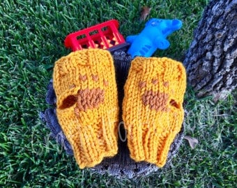 Daniel Tiger Costume Fingerless Mittens