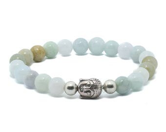 Jade Bracelet - Gemstone Bracelet, Vegan Jewellery, Buddha Bracelet, Buddhist Jewellery, Mala, Cute Jade Bracelet, Real Jade Jewellery