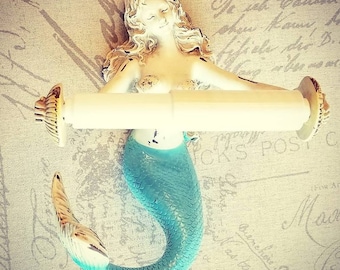 Mermaid Toilet Paper Holder, Mermaid Decor, Bathroom Decor, Mermaid Bathroom, Nautical Bathroom Decor, Nautical Decor, Mermaid Tail, Beach