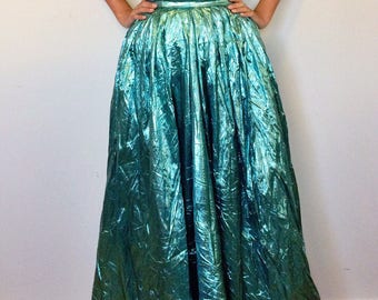 80s metallic prom dress