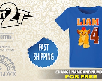 Lion Guard Birthday T-Shirt, Custom Name and Number