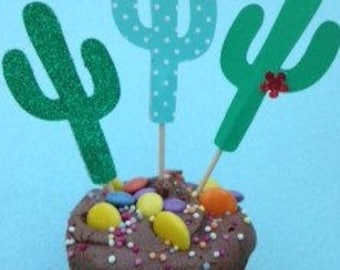 Cactus Cake Toppers Prom Birthday Party Hen Night Anniversary Barbeque Mexican Party Decor
