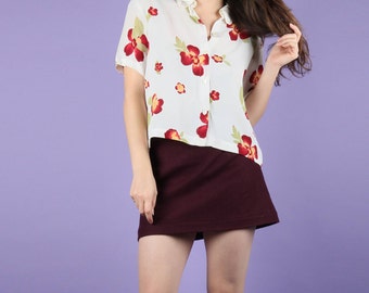 Sweet 90s JIGSAW Floral Cropped Shirt Blouse