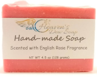 Handmade English Rose Soap, Cold Process, Bridal Shower, Wedding Favor, Baby Shower, Gift Soap, Wholesale Available, Bitcoin Accepted Here