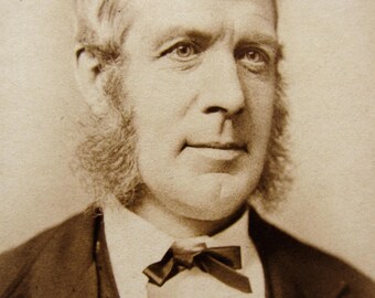 Antique carte de visite - handsome older man with big muttonchops - Chicago sepia cdv