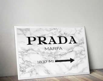 Prada, Prada Marble, Prada wall art, Fashion Print, prada marfa, prada marfa print, marble print, white marble print, fashion poster