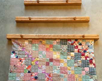 Custom Quilt & Rug Hangers - 18-36" Custom Sizes, Several Finishes Available in Oak and Maple
