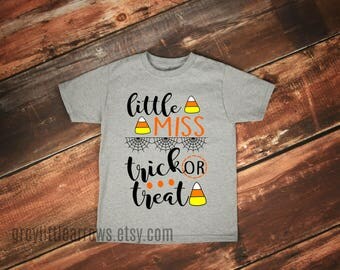 Little Miss Trick or Treat Tee, Girl Halloween Shirt, Pumpkin Patch, Trick or Treat, Baby Girl Halloween Costume, Baby's First Halloween Tee