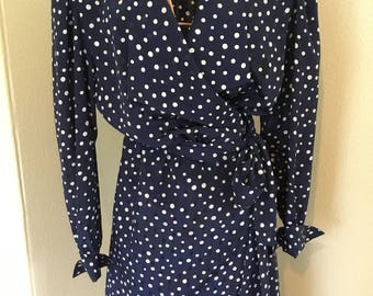 Susan Small Navy & White Polka Dot Dress