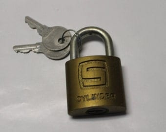 Vintage Slaymaker padlock and keys
