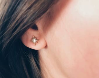 Star Studs Earrings|Tiny Crystal Studs|Everyday Earrings|Gold Star Earrings|Minimal Earrings|Dainty Earrings|Stud Earrings|Star Earrings|
