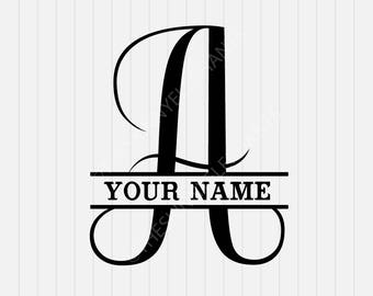A Split Monogram SVG - Split letter A Svg - Divided Initial Svg - INSTANT DOWNLOAD - 1-Dxf, Eps, Pdf, Png, Svg - Cricut - Silhouette