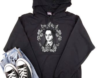 WEDNESDAY ADDAMS - hoodie sweater, goth, Addams Family, pastel goth, horror, munsters, dracula, kawaii, grunge, movie monsters