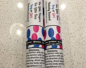 Ships Same Day! XL 12 Inch Confetti Cannon, Gender Reveal Cannon Gender Reveal Ideas, Gender Reveal Party