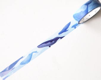 Whales Washi Tape/Striped Washi / Masking tape/ japanese washi tape/Planner Supplies
