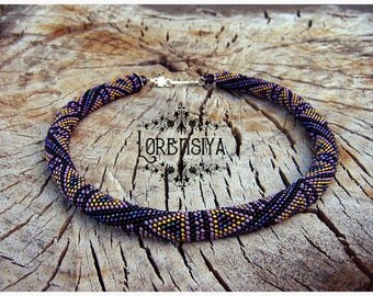 Bead Crochet Necklace Triangle Jewelry geometry Ethnic style