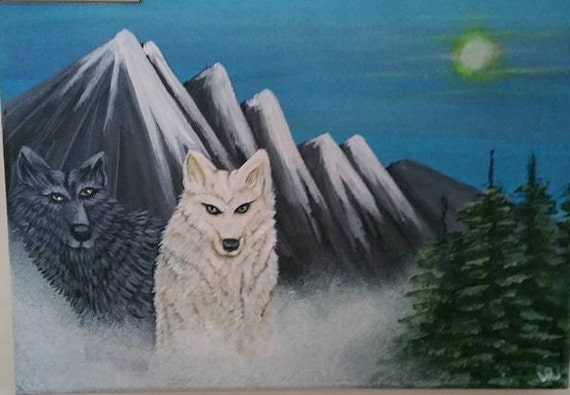 Wolf Mountain 2 Original Canvas Painting