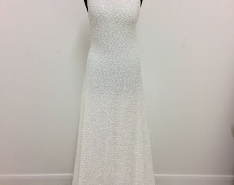 Wedding dress low cowl back with slight train. Perfect Autumnal gown