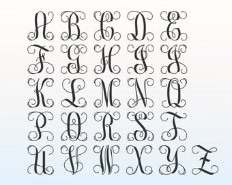 Classic Interlocking Vine Monogram Font