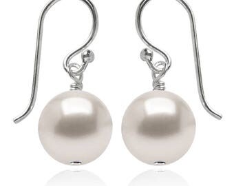 Swarovski Pearl and Sterling Silver Earrings in White or CHOICE OF COLOUR