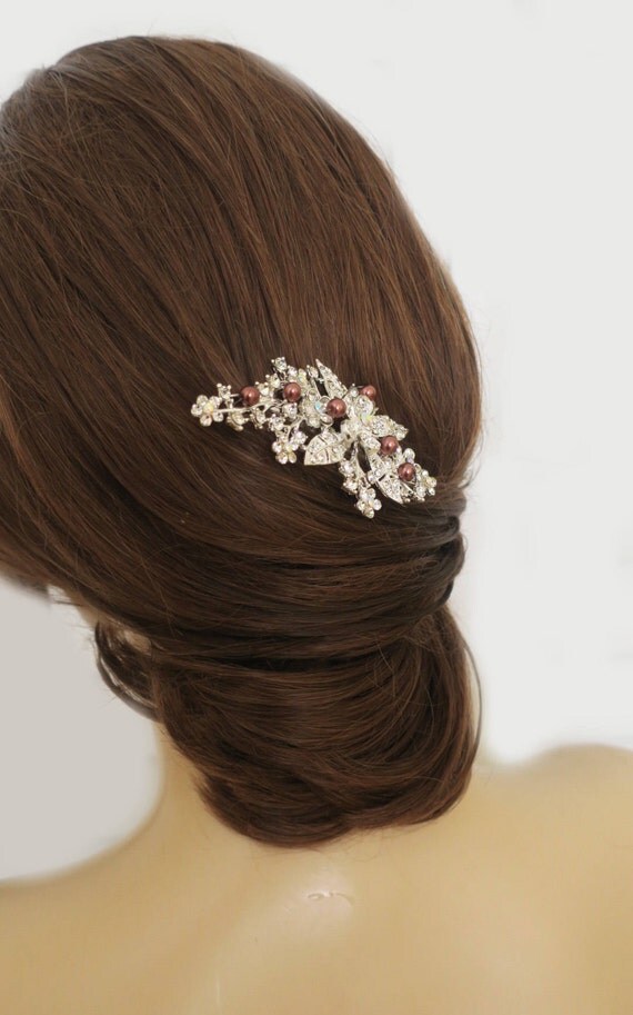 Burgundy Wedding Hair Accessories Vintage Style Bridal Hair