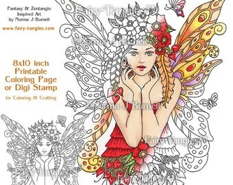 Fairy Tangles™ Coloring Sheets Digi Stamps & by FairyTangleArt