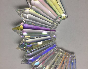 10 AB Asfour Full Lead Crystal Chandelier Crystals Prisms - FULL Lead Crystal 38mm Icicle Prisms (S-9)