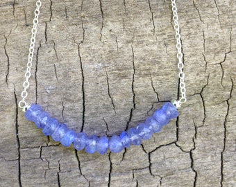 Purple Moonstone Bar Sterling Silver Necklace