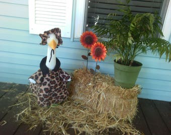 Goose clothing ~ Leopard Fleece Winter Coat for you lawn goose ~ Plastic or Cement lawn goose coat