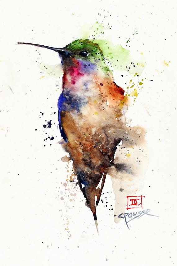 HUMMINGBIRD Watercolor Print By Dean Crouser   Il 570xN.1261769746 Biry 