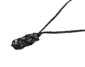 Tourmaline Necklace, Schorl Necklace, Raw Black Tourmaline, Black Tourmaline Jewelry, Healing Crystal Necklace