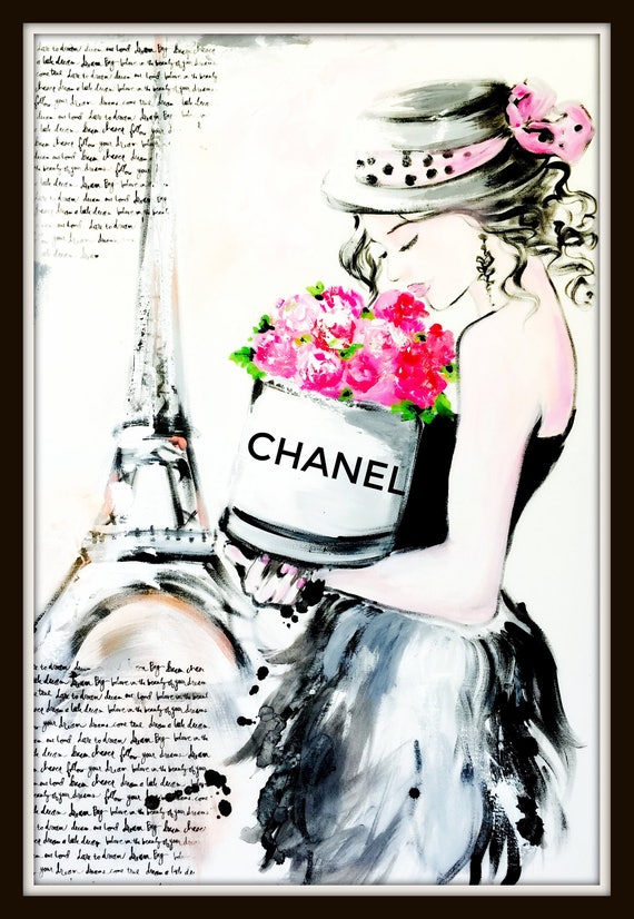 Chanel Illustration by Lana Moes Coco Chanel Wall Art Paris