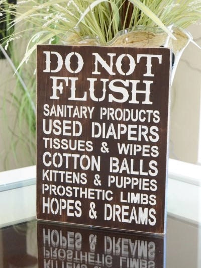 Do Not Flush Septic System Rules Sign Bathroom Rules Decor