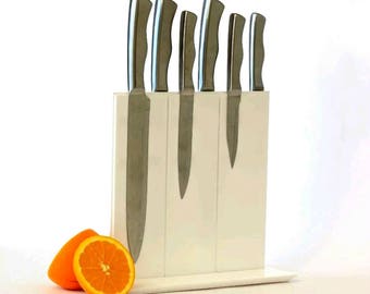 White Magnetic Knife Rack, Knife Holder, Knife Block