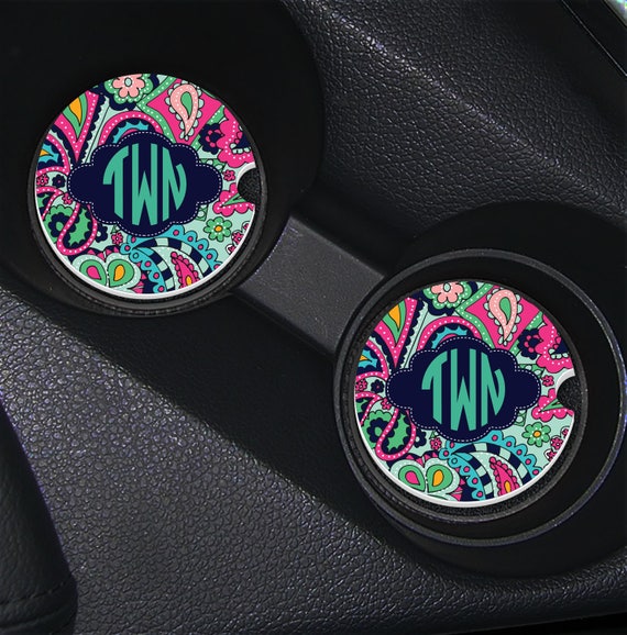 Monogram Car Coasters Cup Holder Coasters Design Your Own