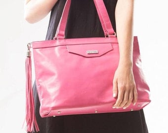 Hot pink tote bag | Etsy