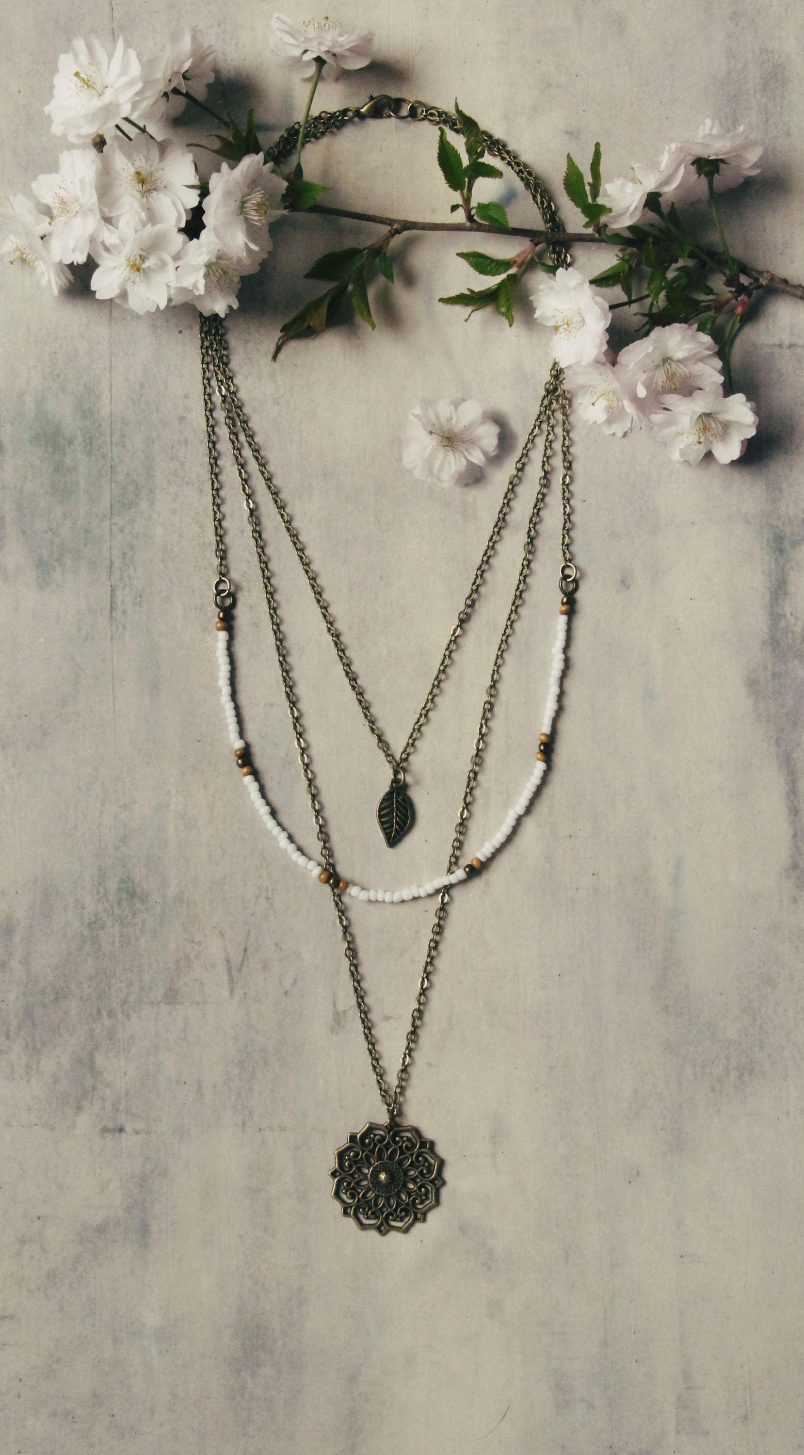 ON SALE Boho necklace layered necklace hippie necklace