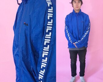 Fila vintage windbreaker jacket size medium 1990s 1980s 90s 80s shell jacket vintage jacket tommy hilfiger nylon