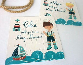Be our Ring Bearer Will You Be Our Ring Bearer Puzzle Ring Bearer Puzzle Invitation Ring Security Nautical Ring Bearer