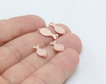 5 Pcs 6x15mm Rose Gold Fish Charms, Two holes Fish , Fish Bracelet , Fish Charms, Rose Gold Findings, ROSE598
