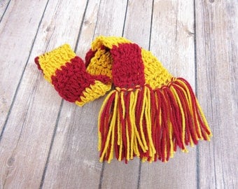 Thin Harry Potter Scarf, Newborn Photo Prop, Gryffindor Toddler Scarf
