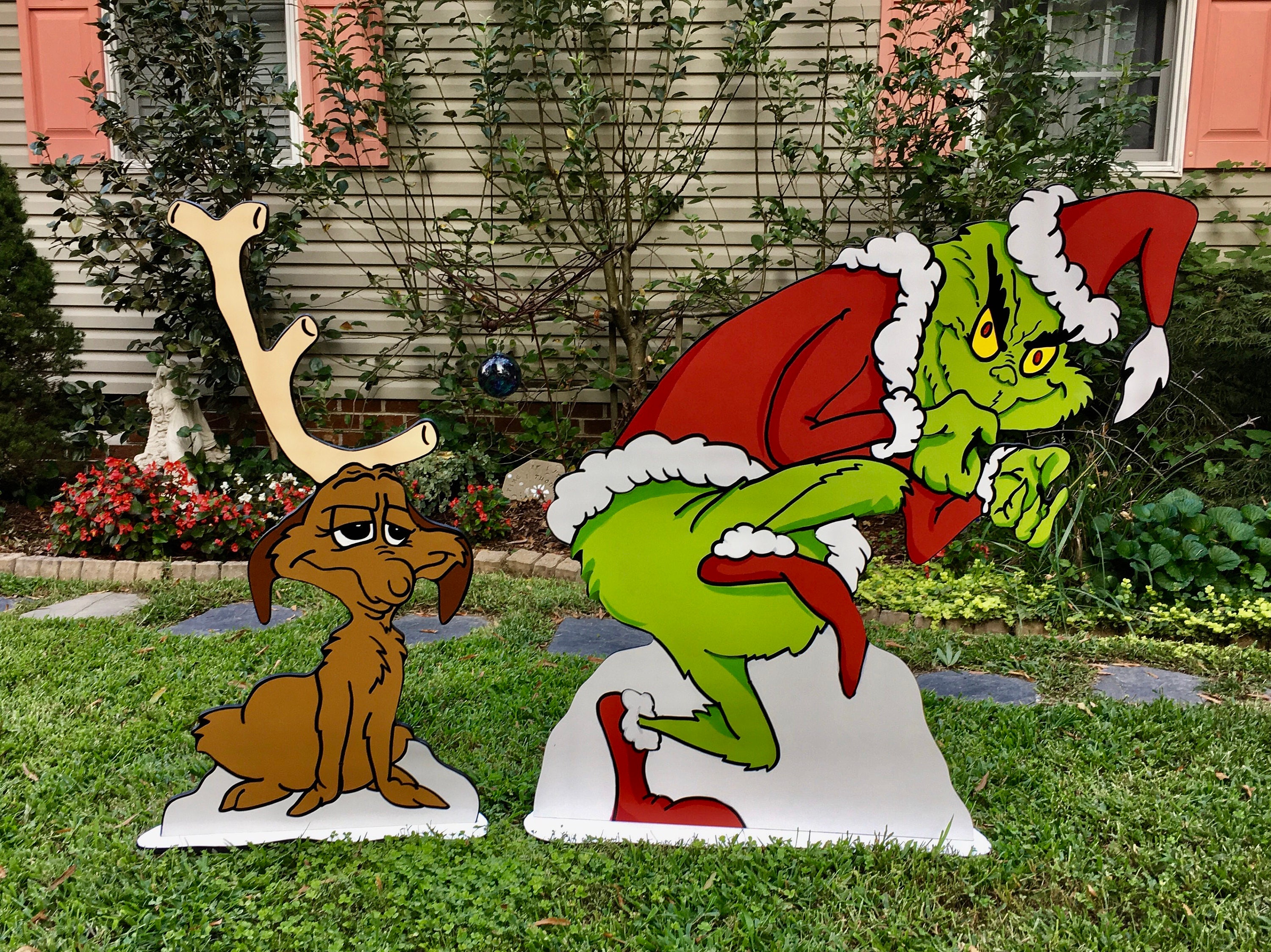 Christmas Grinch Yard Art Indoor hand painted.