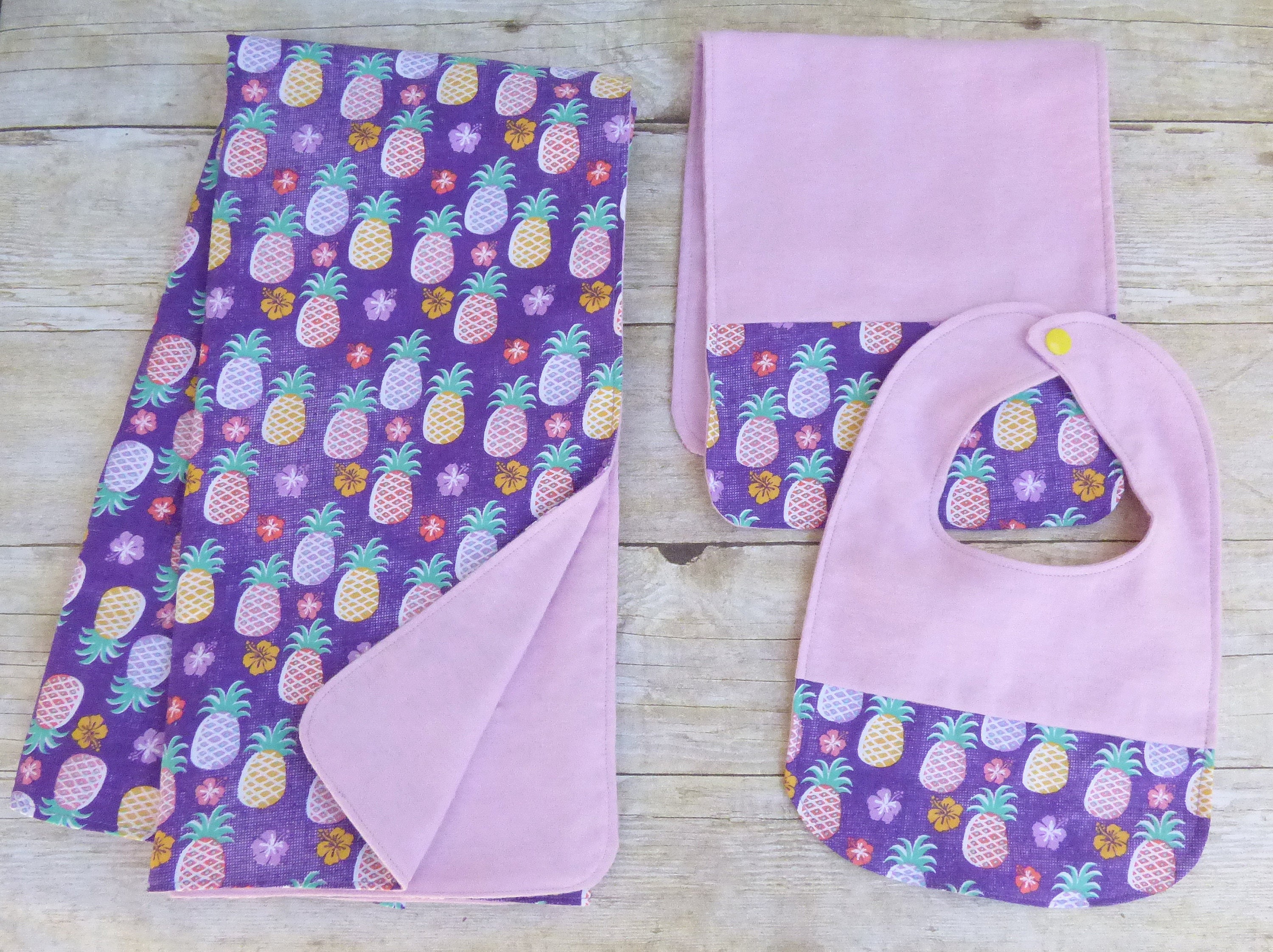 Pineapple Baby Blanket Bib & Burp Cloth Pineapple Nursery