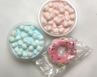 Cotton candy floam slime 2oz duo