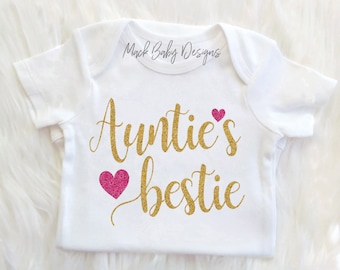 Aunt Onesie, Aunties Bestie, Aunt Baby Clothes, Baby Clothes Aunt, Auntie Onesie, Baby girl Clothes, Aunt Bodysuit, Baby Shower Gift, Aunt